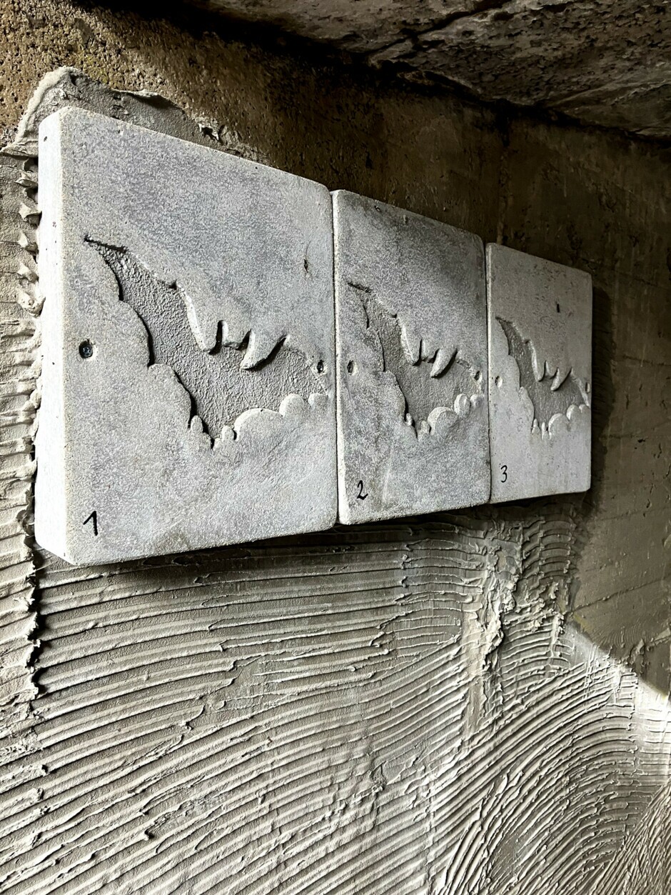 Fledermauskästen in der Bunkeranlage Fledermauskästen in der Bunkeranlage