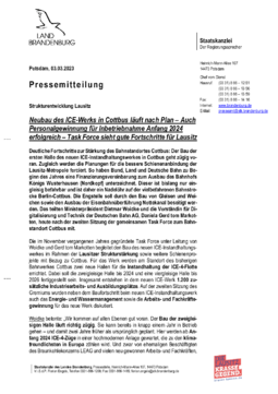 Presseinformation - Task Force Bahnstandort Cottbus 03.03.2023