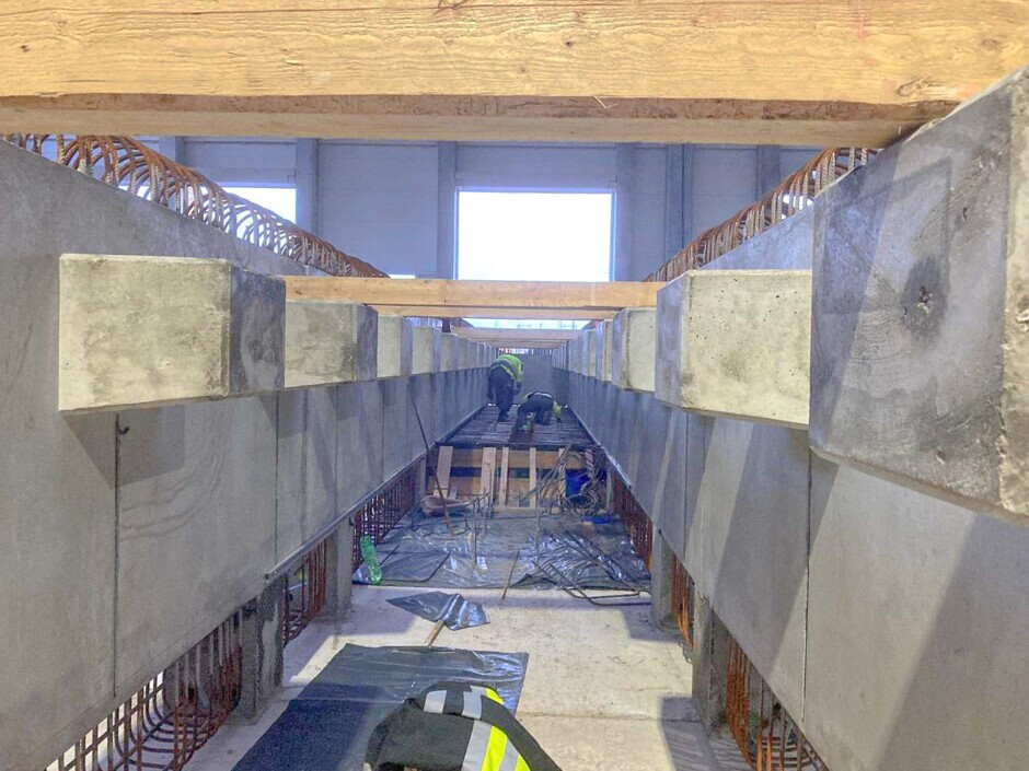 Vorbereitende Arbeiten in der Arbeitsgrube