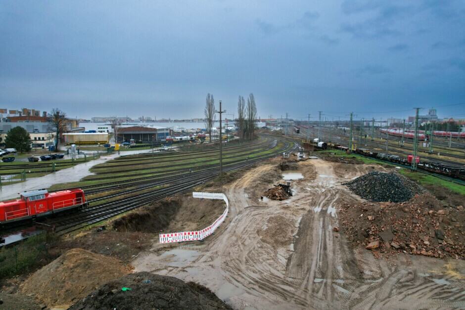 Blick auf das westliche Baufeld - Stand Januar 2024