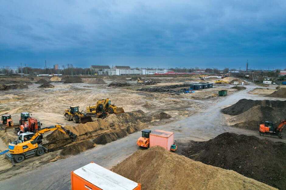Blick auf das westliche Baufeld - Stand Januar 2024